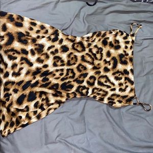 Cheetah print silk dress